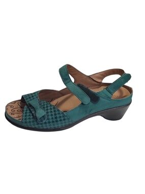 Women's Comfort Teal Slingback Sandal with Adjustable Straps